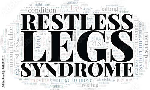 Restless Legs Syndrome RLS word cloud conceptual design isolated on white background. photo