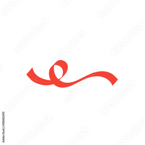 red ribbon vector element