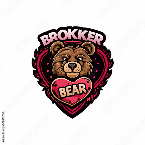 A broken heart bear with text.