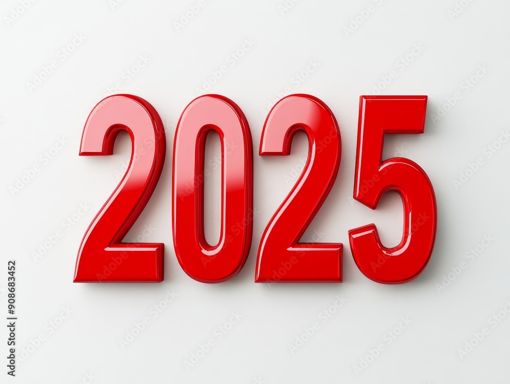 The number twenty-five is written in red The number twenty-five is written in red