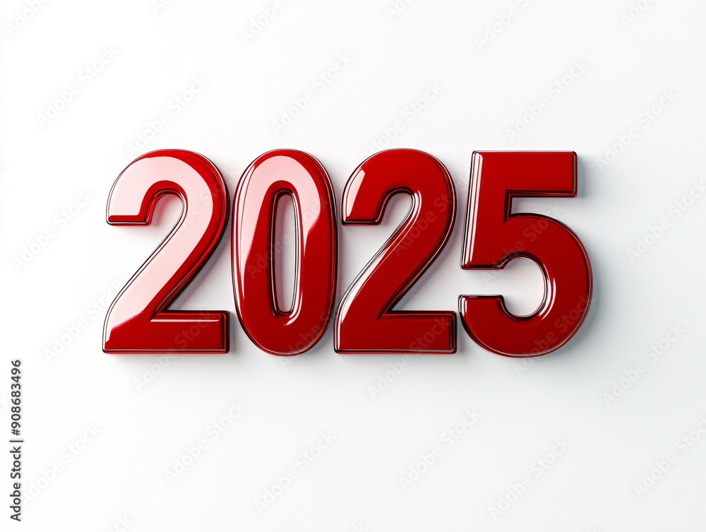 The number twenty-five is written in red The number twenty-five is written in red