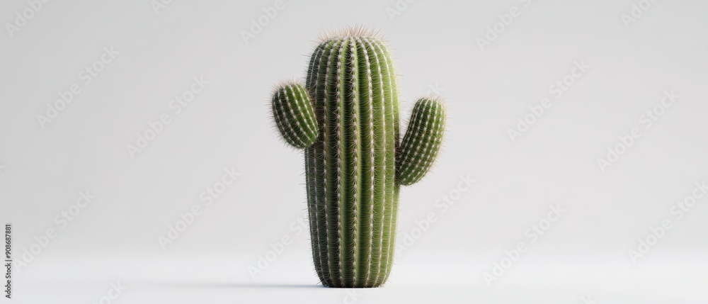 A beautiful green cactus standing tall against a minimalist background, perfect for adding a touch of nature to any design. A beautiful green cactus standing tall against a minimalist background, perfect for adding a touch of nature to any design.