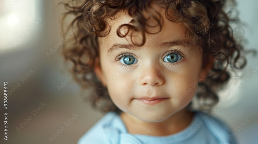The adorable curly-haired child The adorable curly-haired child