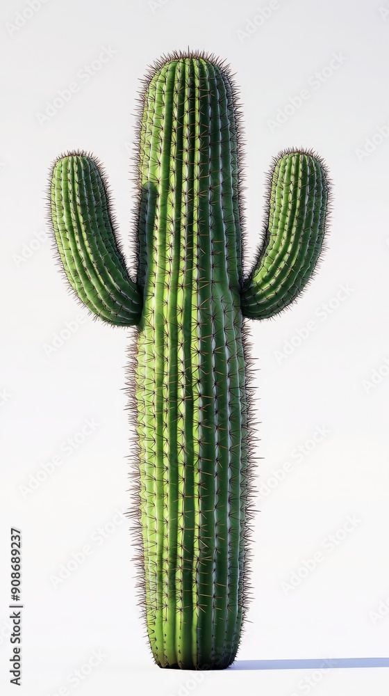 A tall saguaro cactus stands majestically against a bright background, showcasing its unique arms and vibrant green color. A tall saguaro cactus stands majestically against a bright background, showcasing its unique arms and vibrant green color.