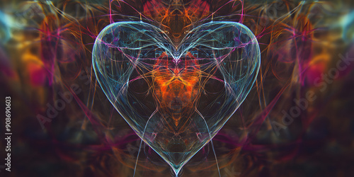 Gossamer weightless heart drifting gracefully beneath a soft, ethereal glow.