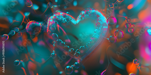 Gossamer weightless heart drifting gracefully beneath a soft, ethereal glow.