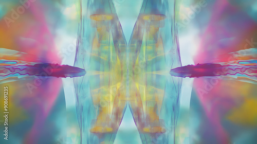 Ephemeral arrow ethereal and amorphous levitating in a dreamy, weightless space.