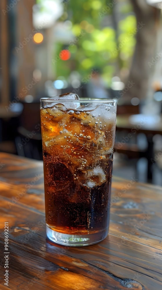 Refreshing Carbonated Beverage in a Rustic Outdoor Setting Refreshing Carbonated Beverage in a Rustic Outdoor Setting