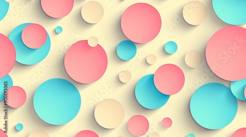 Geometric pattern with circles in pastel colors