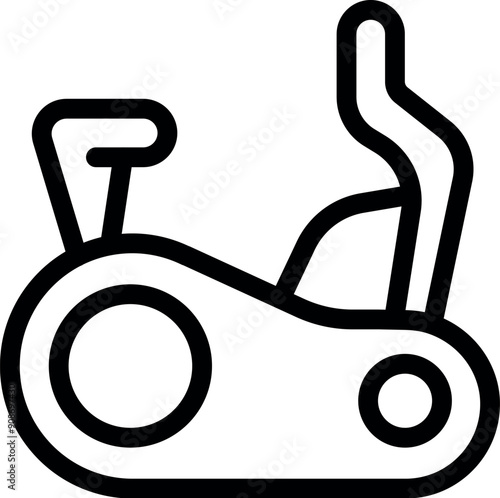 Line drawing of a stationary bike representing the concept of a healthy lifestyle and the achievement of fitness goals