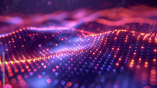 Wallpaper Mural Vibrant Purple Particle Waves.. Torontodigital.ca