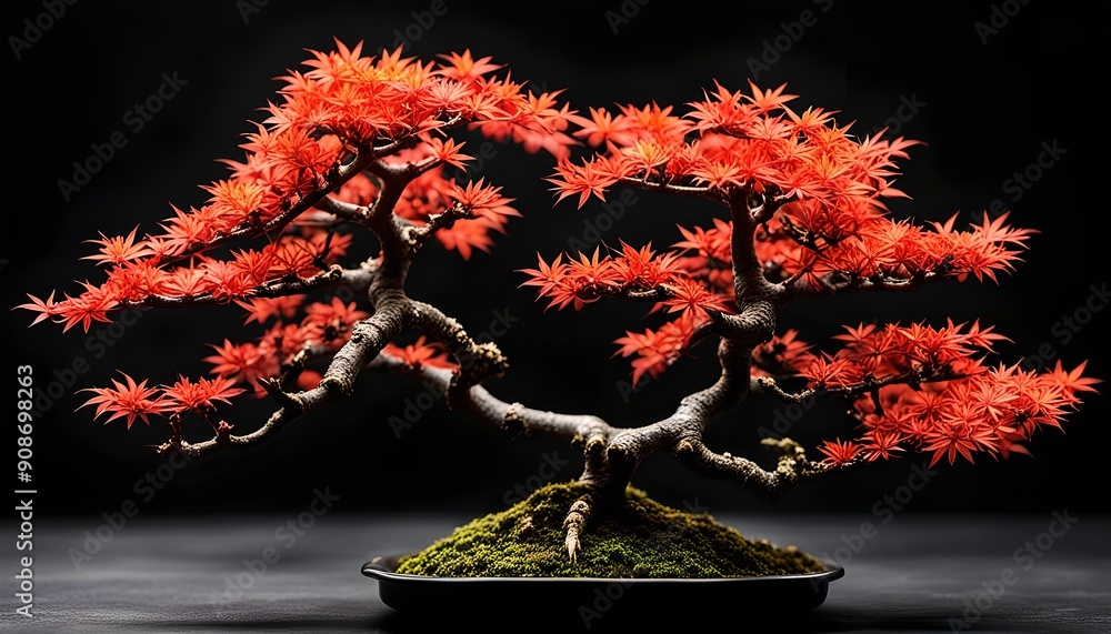 Isolated Momiji Japanese Maple Bonsia Background Isolated Momiji Japanese Maple Bonsia Background
