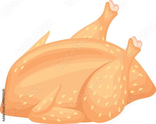 Chicken cartoon icon. Raw food. Bird meat
