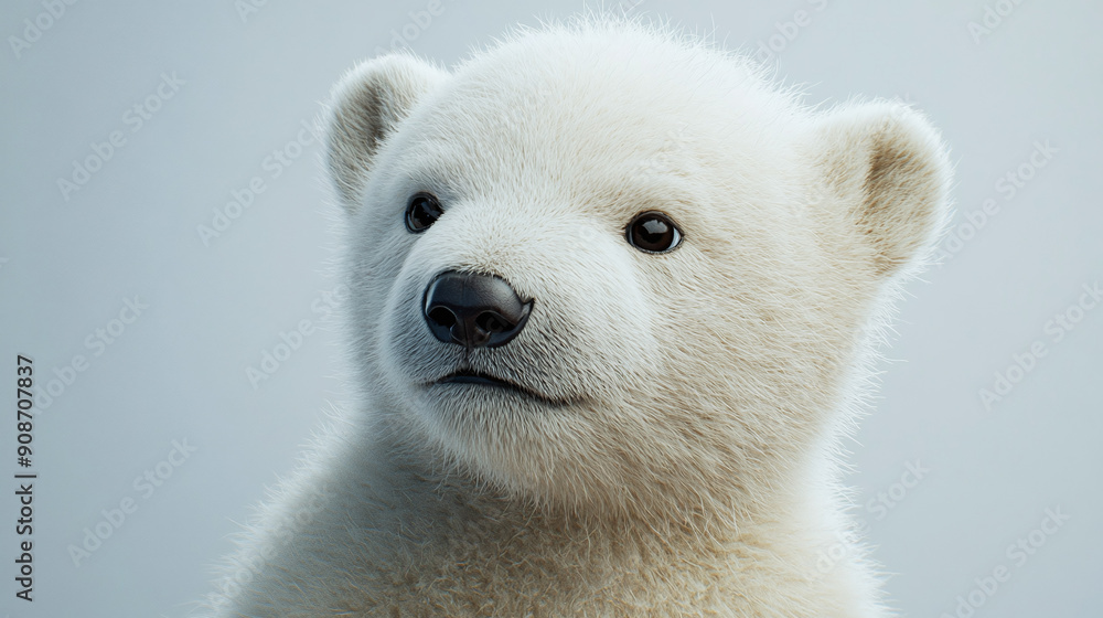 Fototapeta premium A cute polar bear cub, for mockup.