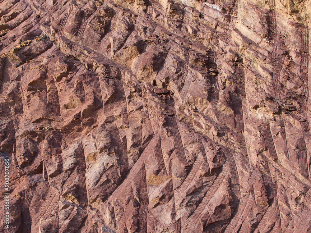 Obraz premium Rock surface from machine drilling
