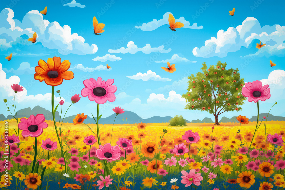 Fototapeta premium Nature background illustration