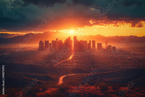 Phoenix skyline sunset