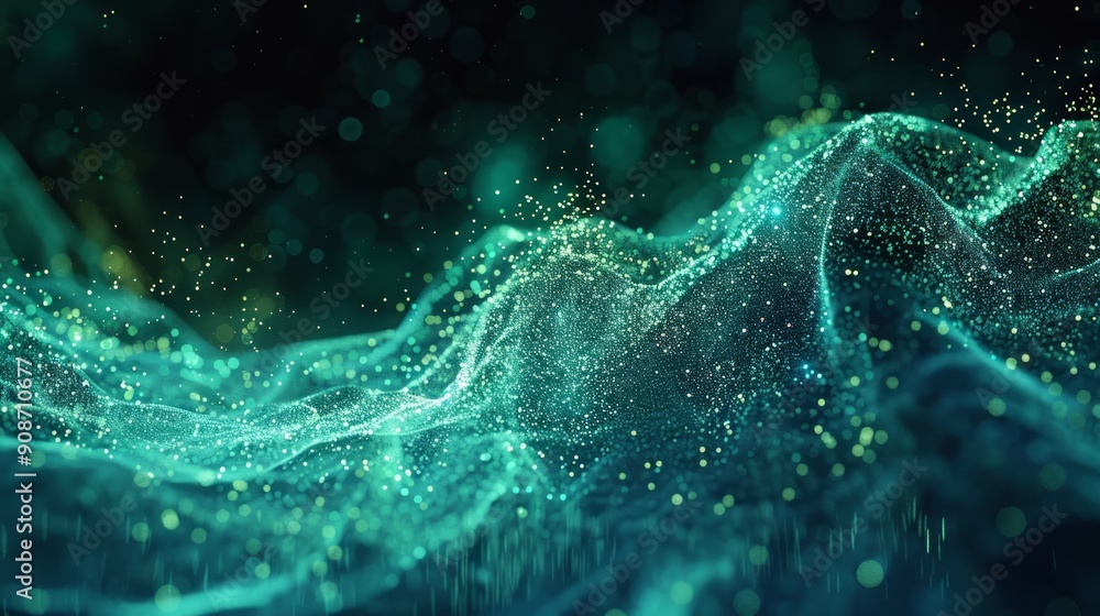 Abstract Ethereal Waves of Digital Particles Abstract Ethereal Waves of Digital Particles