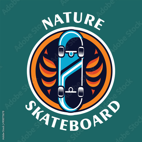 Illustration design of team logo, celebration, tshirt design, sticker, vintage skateboard