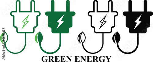 Eco Energy icon set. Environment, Eco friendly set of icon in fill and line style. Editable Colorful Nature icons set isolated on white background.