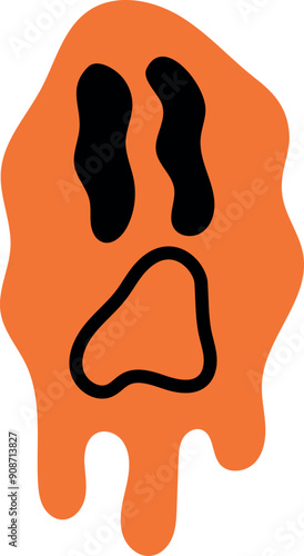 Astonished expression melted face. Shocked dripping emoji