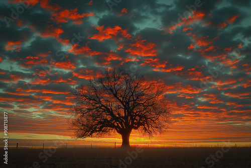 Texas ranch sunset