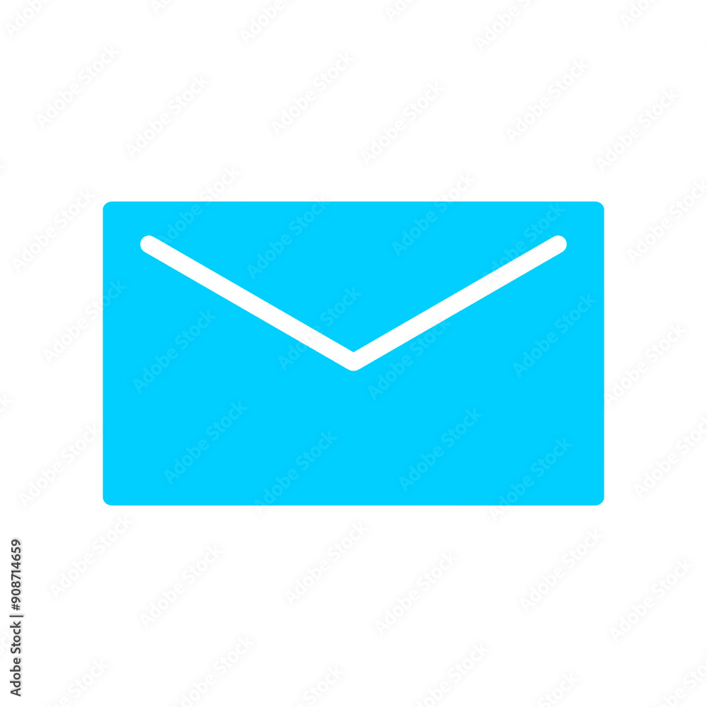 Blue email icon with simple and modern design for web Blue email icon with simple and modern design for web