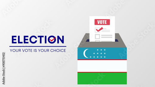 Uzbekistan election 2024 concept, democracy, flag. Vector icon illustration
