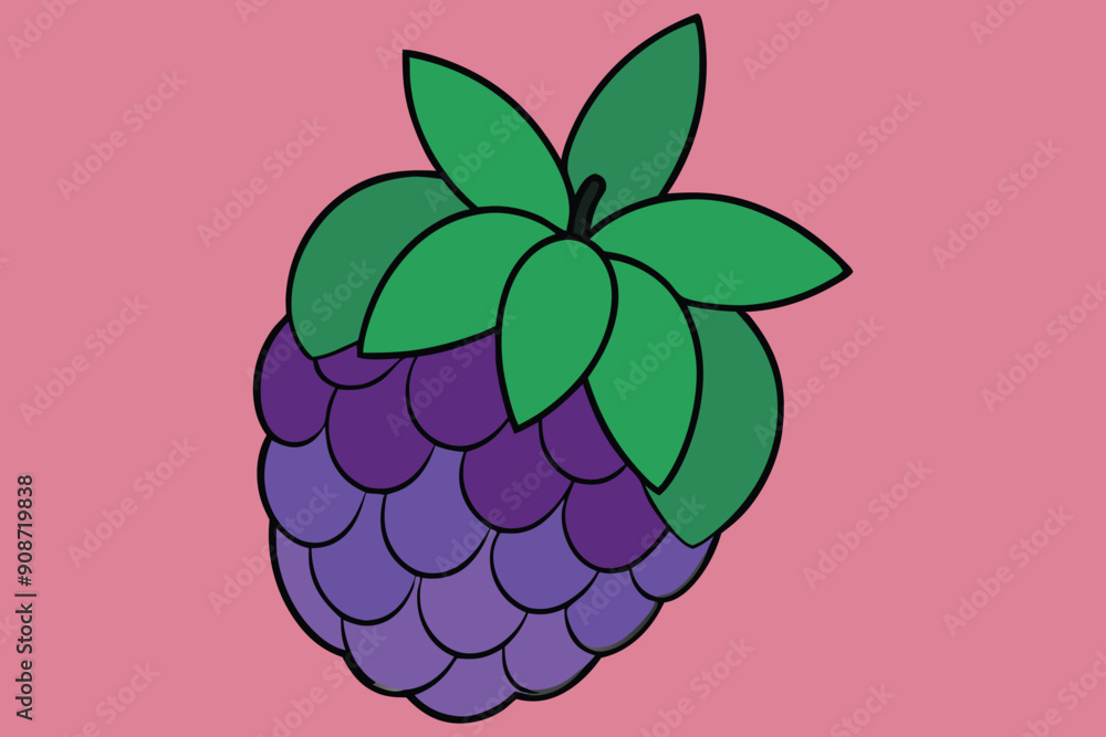 Whimsical Grapes With Leafy Green Accent Whimsical Grapes With Leafy Green Accent