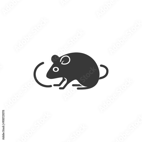 A Black and White Silhouette of a Mouse