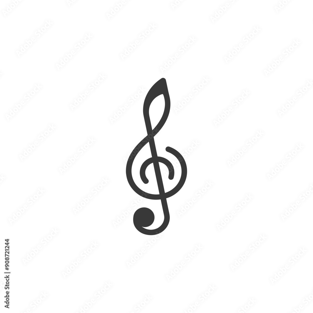 A Black and White Treble Clef Icon A Black and White Treble Clef Icon