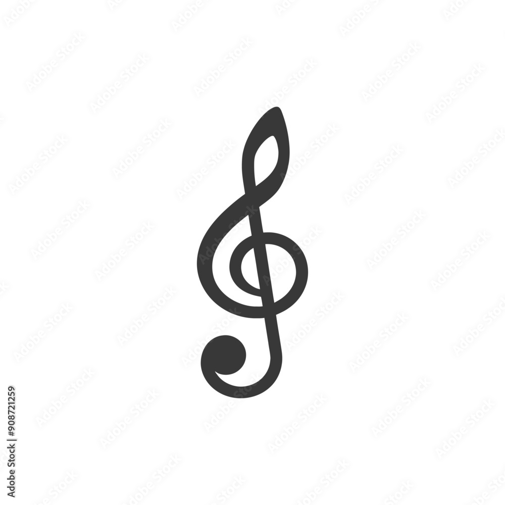 A Black and White Treble Clef Symbol A Black and White Treble Clef Symbol