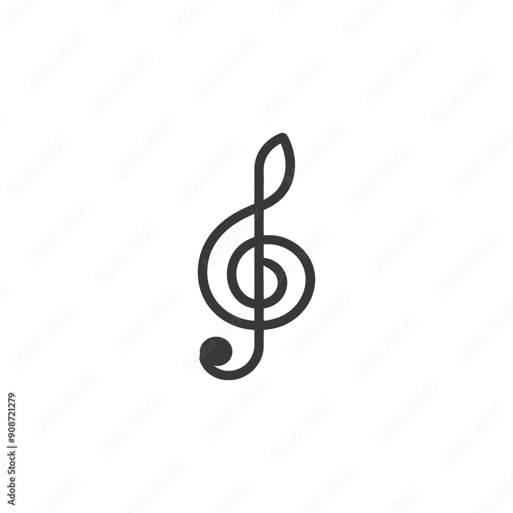 A Black and White Treble Clef Symbol A Black and White Treble Clef Symbol