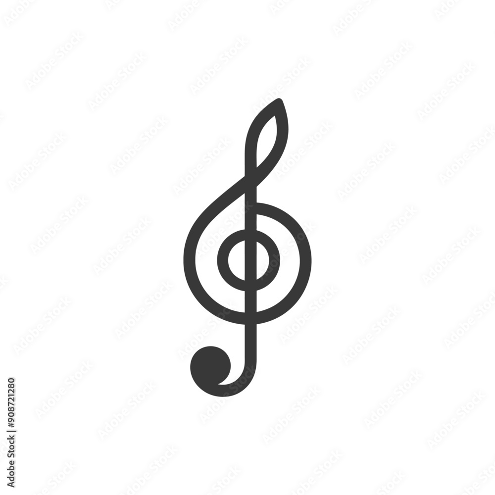 A Black and White Treble Clef Symbol A Black and White Treble Clef Symbol
