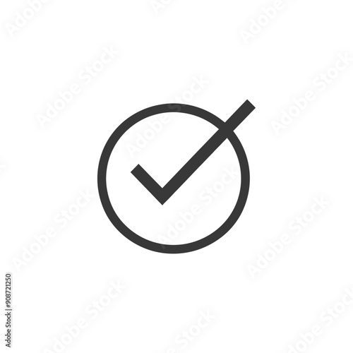 A black checkmark within a circle, indicating completion or approval.