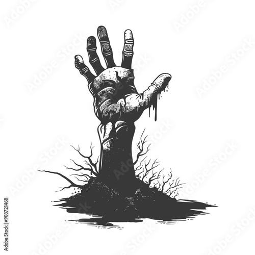A Bloody Hand Reaching From a Grave