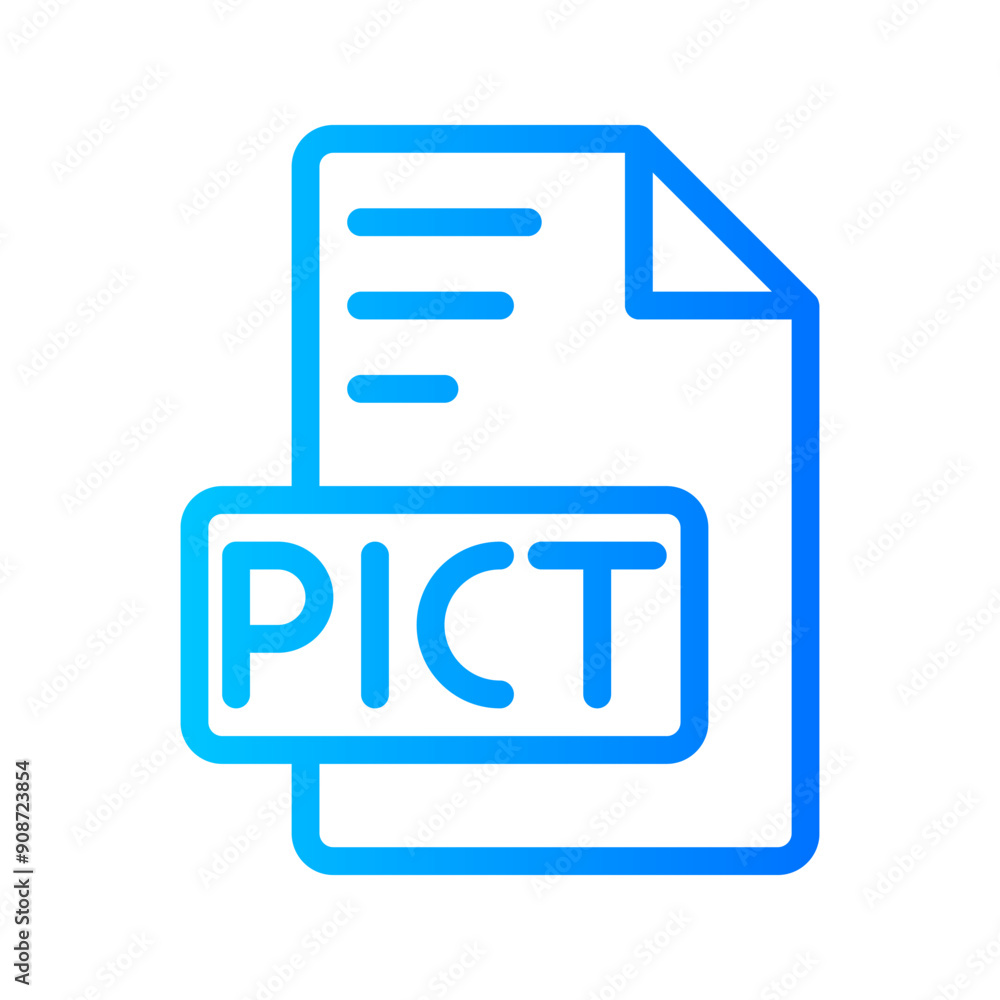 Pict Document file picture gradient icon. format file type icons symbol, Extension, type data, vector illustration. Pict Document file picture gradient icon. format file type icons symbol, Extension, type data, vector illustration.