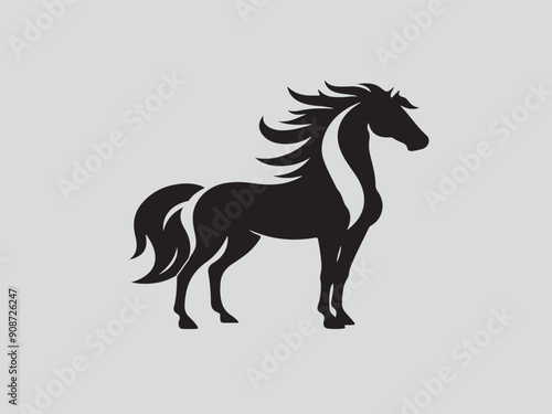 horse silhouette isolated on white