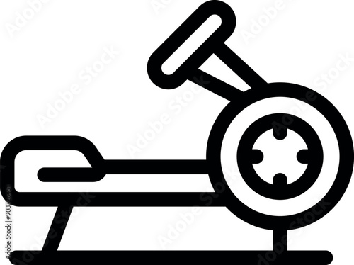 Rowing machine icon representing fitness equipment used for cardiovascular training and strength building