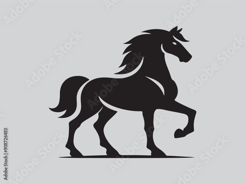 horse silhouette isolated on white