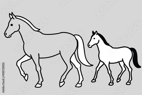 horse silhouette isolated on white