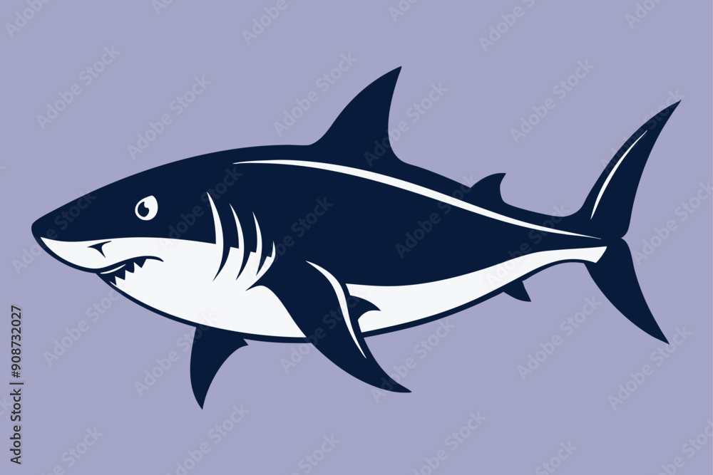 A shark silhouette with background A shark silhouette with background