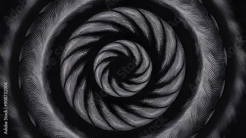 Black and white abstract finger swirl texture. Fingerprint background. Unicum finger print. photo