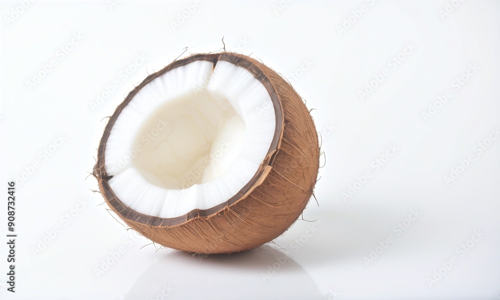 Coconut on the white flat background Coconut on the white flat background
