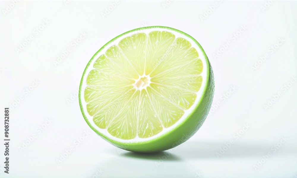 Lime on the white flat background Lime on the white flat background