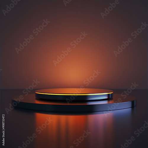 Beautiful Of 3d Realistic Of Empty podium mockup stage realistic for Product Showcase