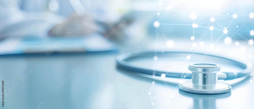 A close-up view of a stethoscope on a table, symbolizing modern healthcare and medical technology advancements. A close-up view of a stethoscope on a table, symbolizing modern healthcare and medical technology advancements.
