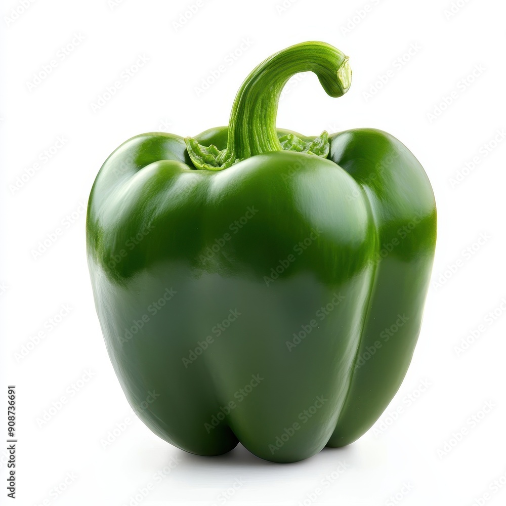 Fresh Green Bell Pepper Isolated on White Background Fresh Green Bell Pepper Isolated on White Background