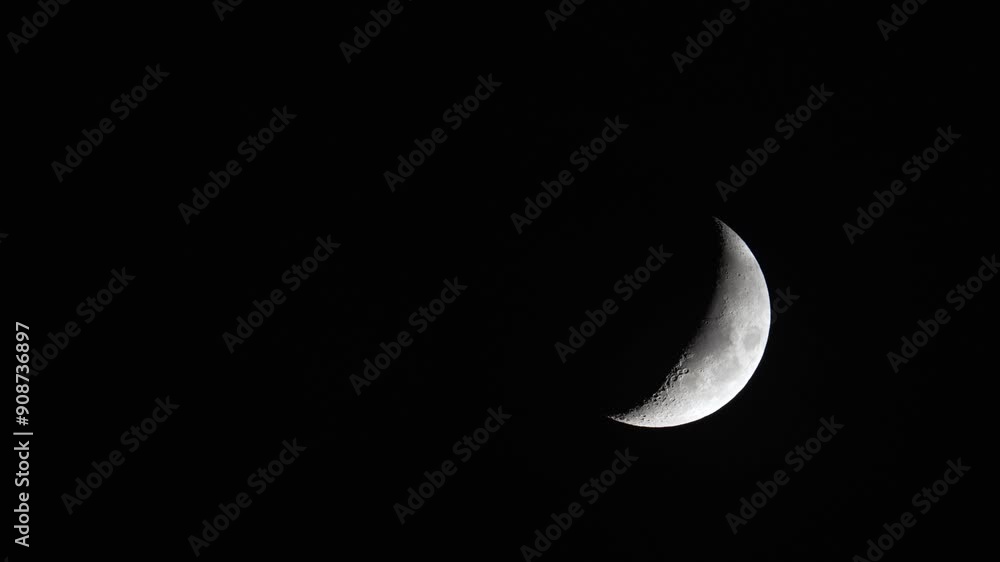 Timelapse of Crescent Moon Moving Quickly Across a Black Sky Timelapse of Crescent Moon Moving Quickly Across a Black Sky