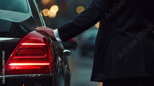 Man in a Suit Opening a Car Door